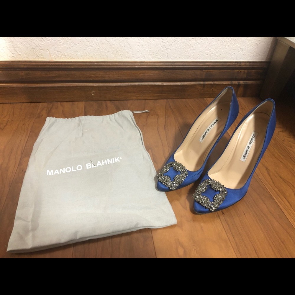 Manolo Blahnik blue shoes